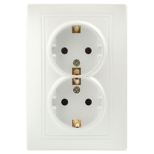 Розетка 2-м СП Plano 1-205-06 16А IP20 250В 2х2P+E Schuko перламутр Intro Б0053920