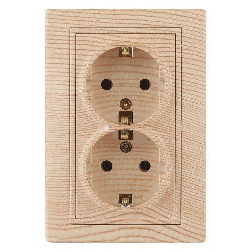 Розетка 2-м СП Plano 1-205-11 16А IP20 250В 2P+E Schuko сосна Intro Б0053922