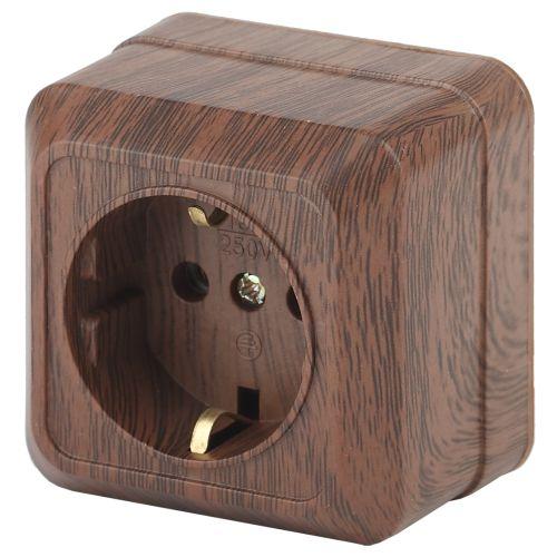 Розетка 1-м ОП Quadro 2-202-10 16А IP20 250В 2P+E Schuko венге Intro Б0053787