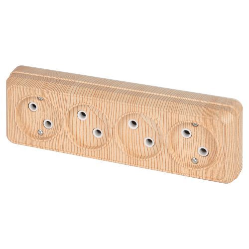 Розетка 4-м ОП Quadro 2-207-11 16А IP20 250В 4х2P сосна Intro Б0053836