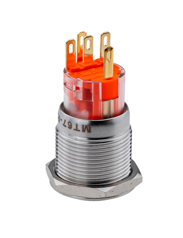 Кнопка IP67 с подсветкой желт. с возвратом 1NO+1NC 220В AC MT67-R220Y11 ОВЕН 107349