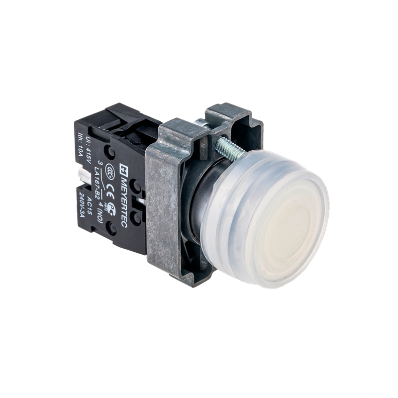 Кнопка в кожухе бел. 1NO мет. MTB2-BPZ111 ОВЕН 58159