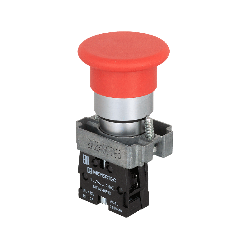 Кнопка грибовидная без фиксации 1NC красн. O40мм метал. MTB2-BCZ124 ОВЕН 54253