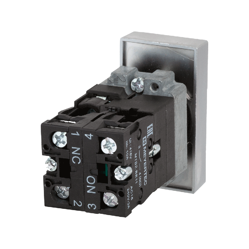 Кнопка двойная с LED подсветкой 24В AC/DC красн./зел. 1NO+1NC выступающий толкатель мет. MTB2-BW8461 ОВЕН 58229