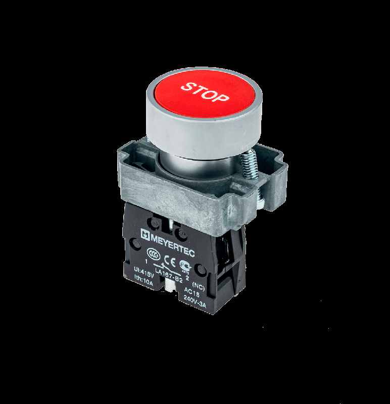 Кнопка плоская с маркировкой красн. знак "stop" 1NC мет. MTB2-BAZ12434 ОВЕН 58169