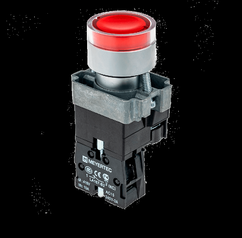 Кнопка с LED подсветкой красн. 24В AC/DC 1NC метал. MTB2-BW3461 ОВЕН 54250