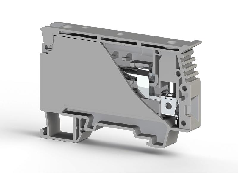 Клеммник с размыкателем на DIN-рейку 6кв.мм сер. ASK 4B Klemsan 360129