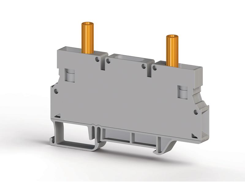 Клеммник измерительный с 2-мя тест.разъемами 6кв.мм сер. WGO4 Klemsan 376090