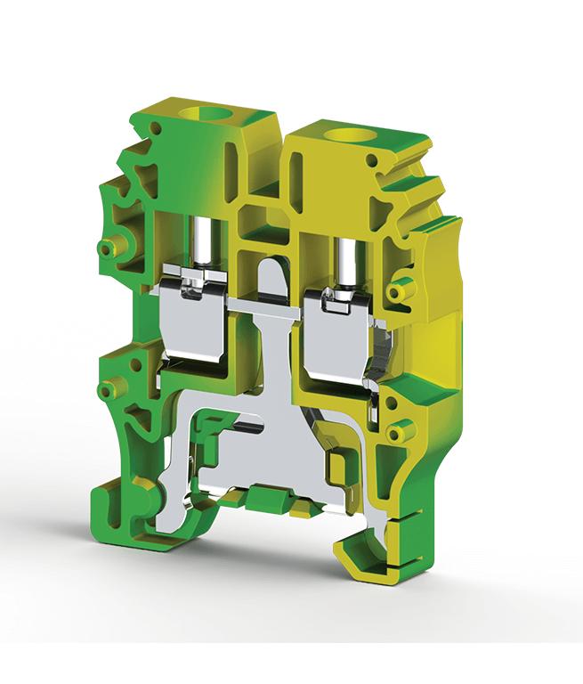 Клеммник винтовой мини 2.5кв.мм (земля) MVK 2.5T Klemsan 334420