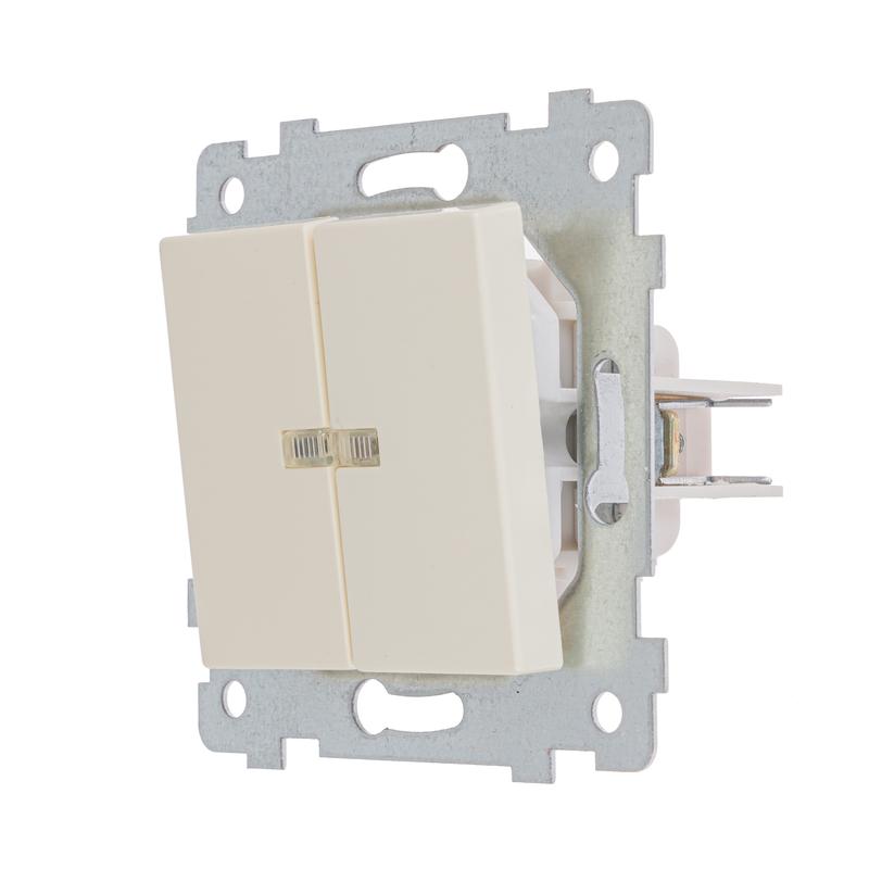 Выключатель 2-кл. СП Аксиома С510-450 10А IP20 с индикацией механизм сл. кость Кунцево 122010