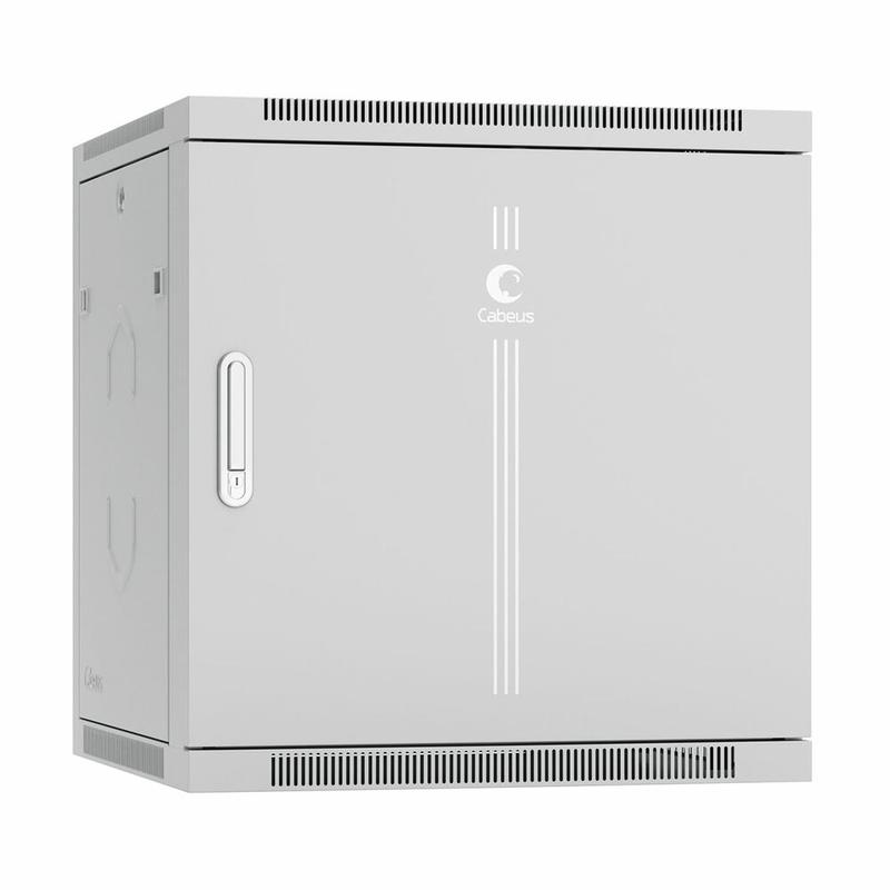 Шкаф телекоммуникационный настенный SH-05F-12U60/45m-R 19дюйм 12U 600x450x635мм разобран. дверь метал. сер. (RAL 7035) Cabeus 10763c