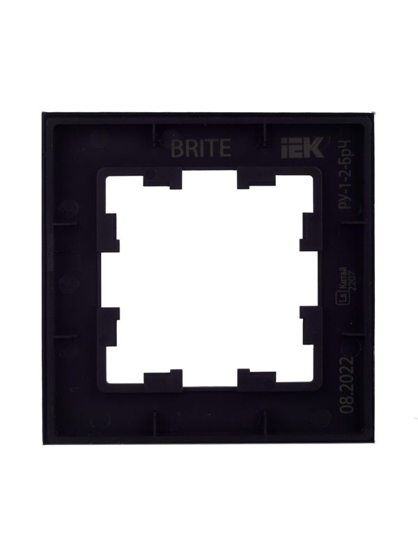 Рамка 1-м BRITE РУ-1-2-БрЧ стекло черн. IEK BR-M12-G-K02