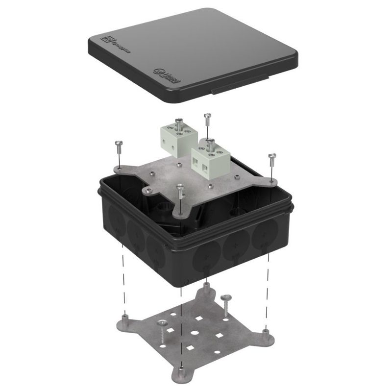 Коробка огнестойкая ОП 100х100х40мм Е15-Е120 двухкомпонентн. Промрукав 60-0303-9005-FR6.0-4