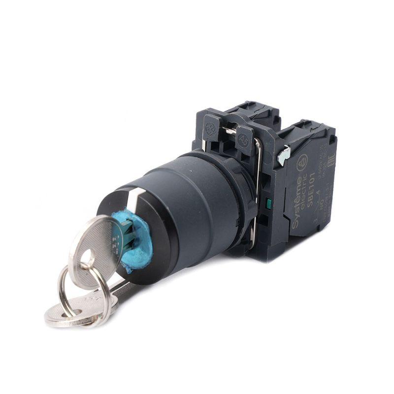 Переключатель модульный SB5 в сборе 22мм 3поз. с фиксацией ключ 2НО SE SB5AG03