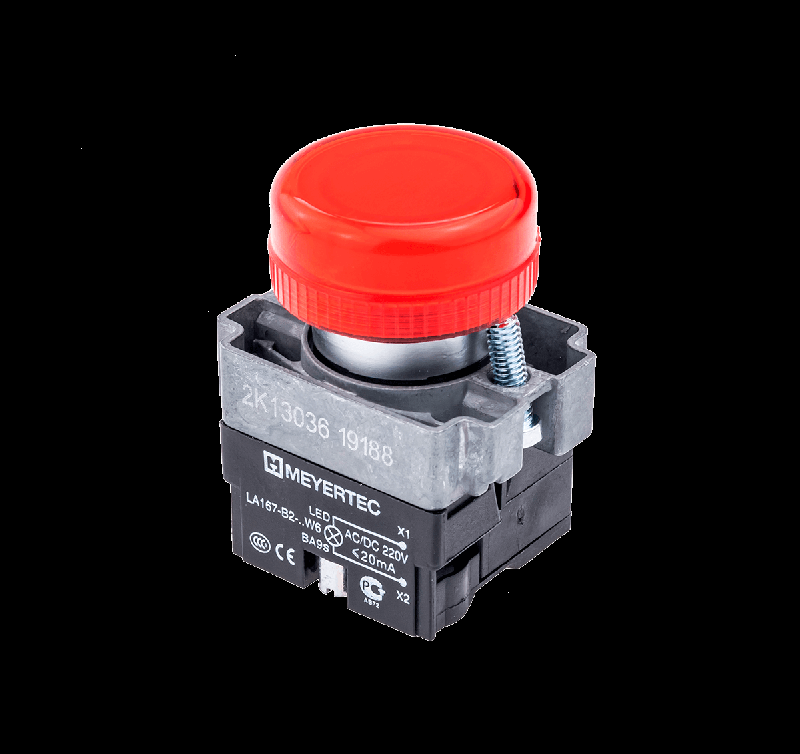 Лампа сигнальная в сборе 220В AC/DC мет. MTB2-BV634 красн. ОВЕН 43356