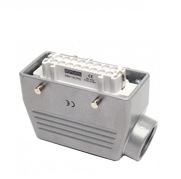 Розетка боковой ввод 16п 16А EMAS EBM16PU10