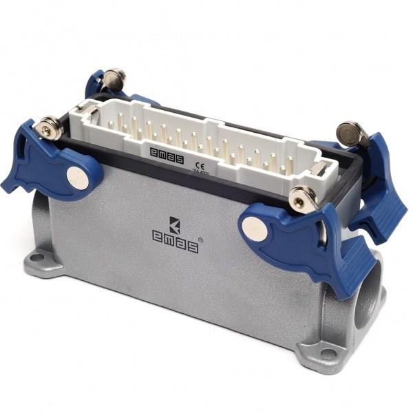 Вилка 4-фиксатора боковой ввод 24п 16А EMAS EBM24FD14