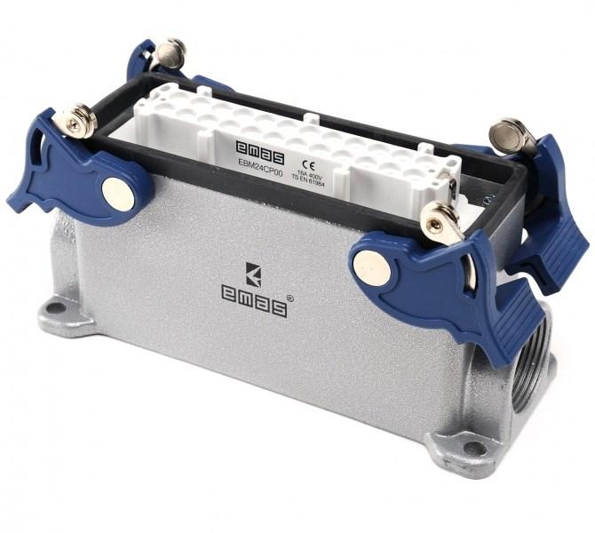 Розетка 4-фиксатора 2 ввода для панели 24п 16А EMAS EBM24PD24