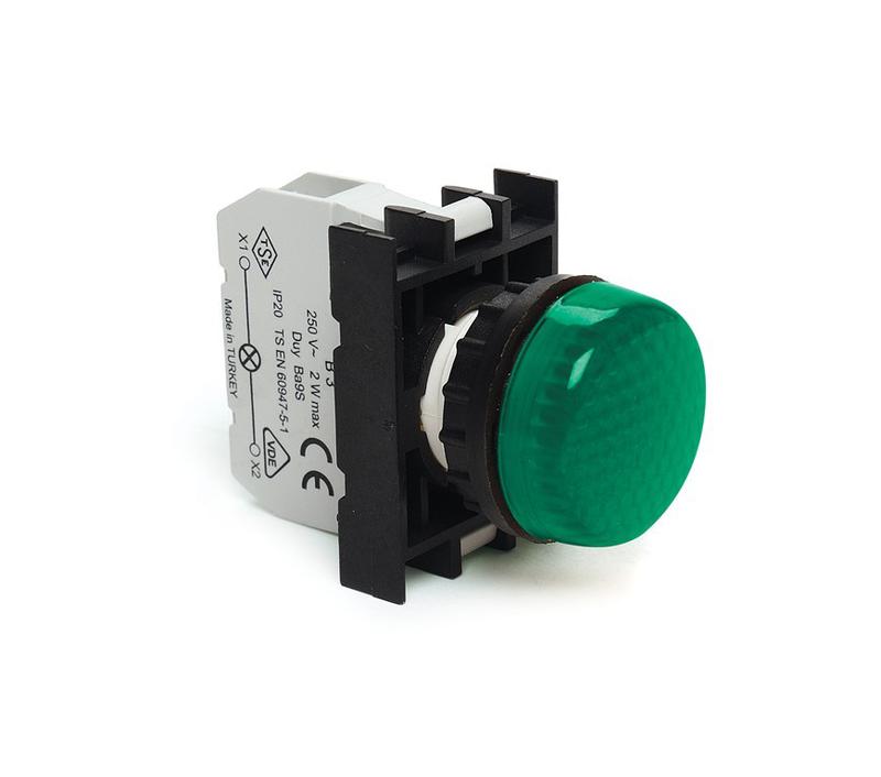 Арматура сигнальная со светодиодом 100-200В перем. тока зел. EMAS B0Y0XY