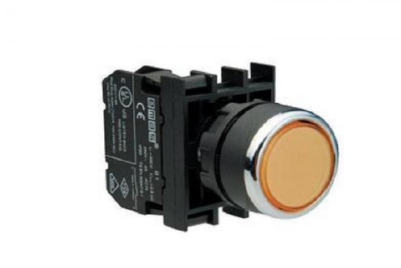 Кнопка нажимная круглая желт. (1НО+1НЗ) EMAS B102DS