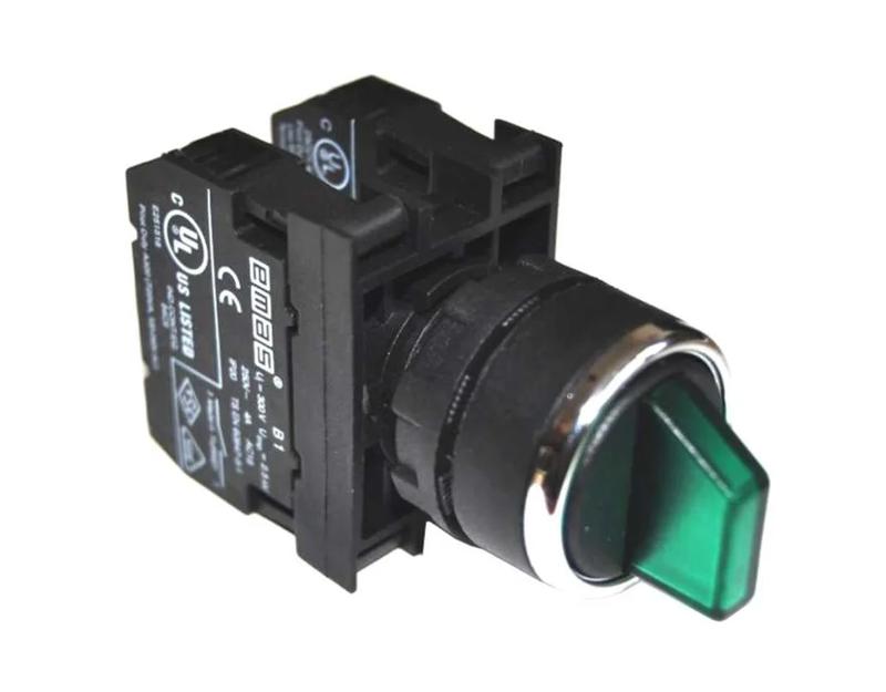 Переключатель 0-1 с фиксацией зел. (1НО+1НЗ) EMAS B102SL20Y