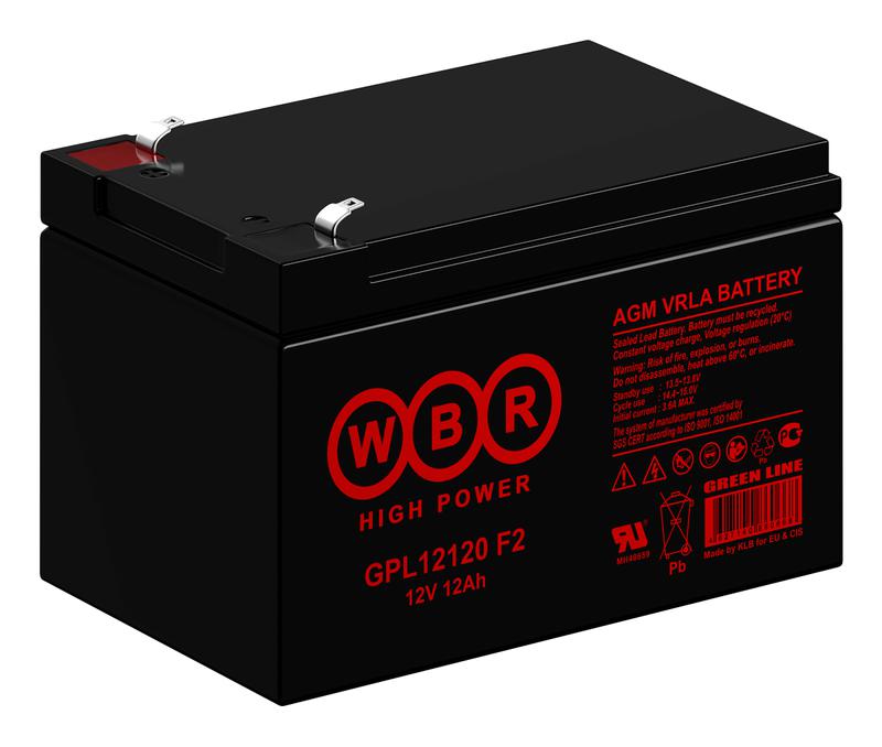 Аккумулятор 12В 12А.ч WBR GPL12120 F2 WBR