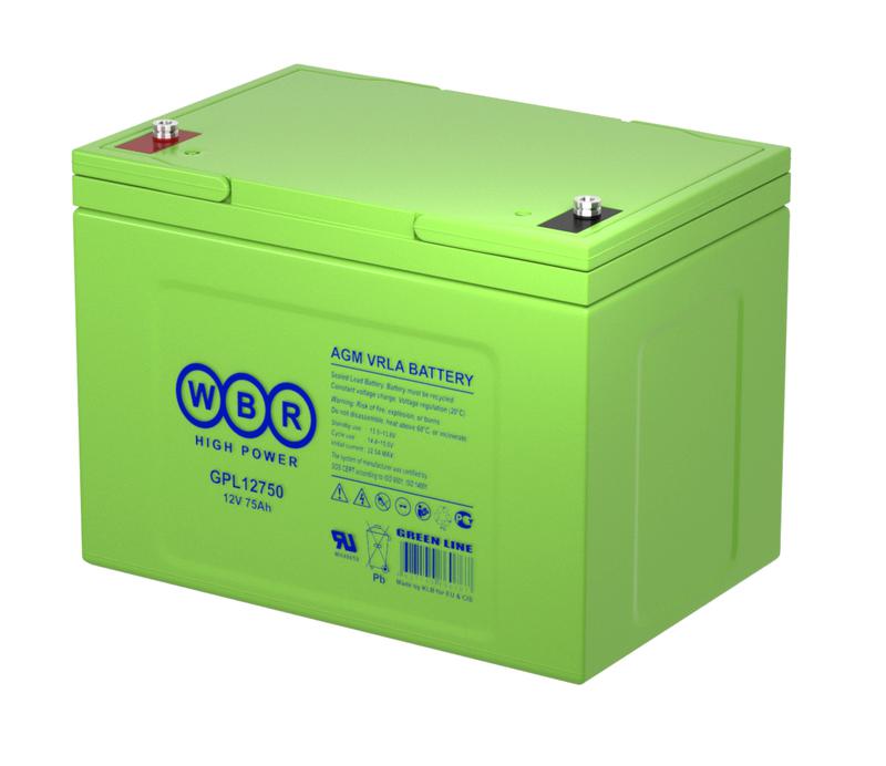 Аккумулятор 12В 75А.ч WBR GPL12750 WBR