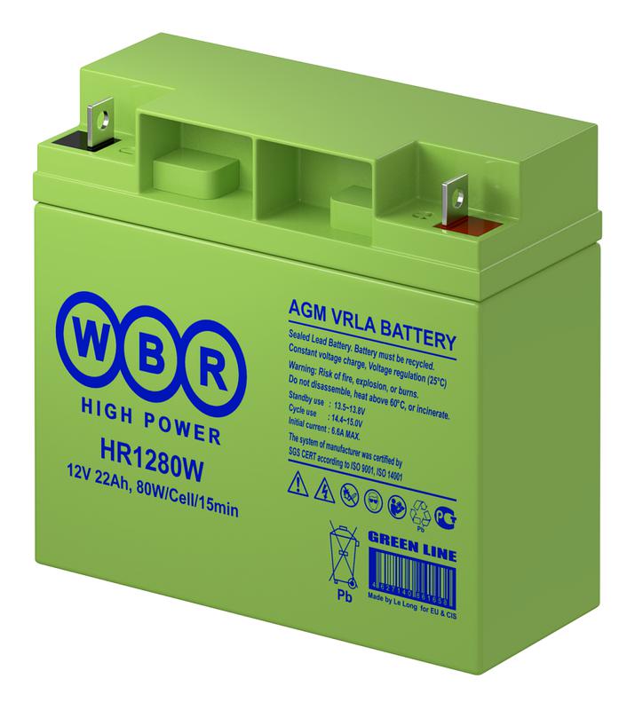 Аккумулятор 12В 22А.ч WBR HR1280W WBR