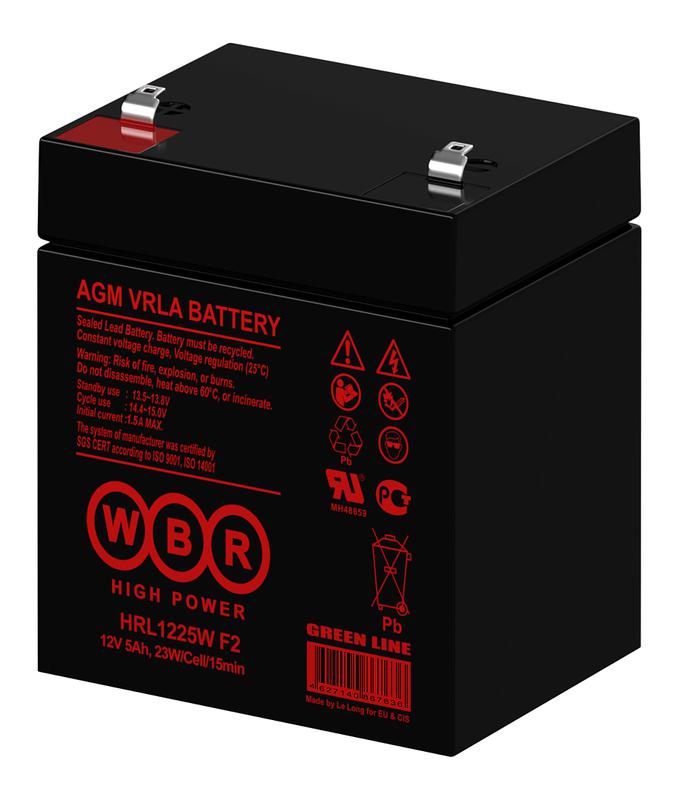 Аккумулятор 12В 5А.ч WBR HRL1225W F2 WBR