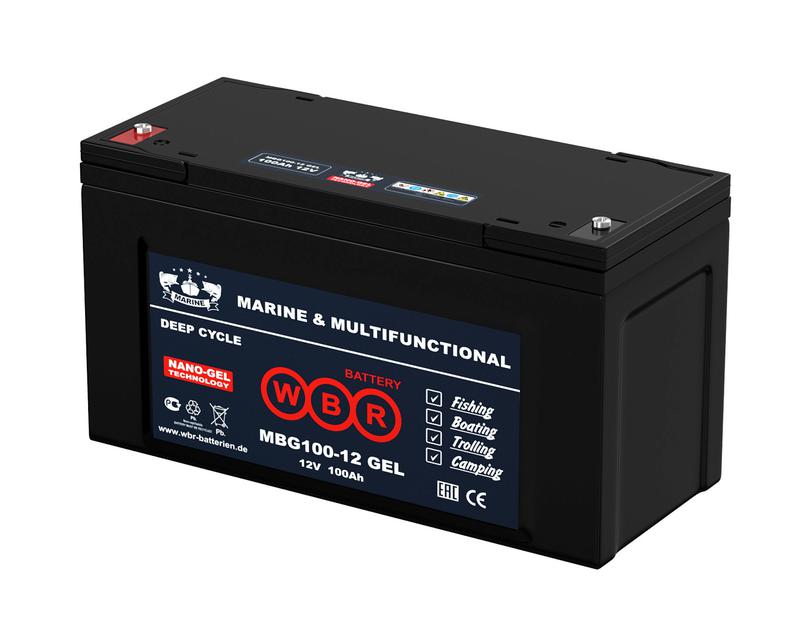 Аккумулятор тяговый лодочный гелевый 12В 100А.ч WBR MBG100-12 WBR