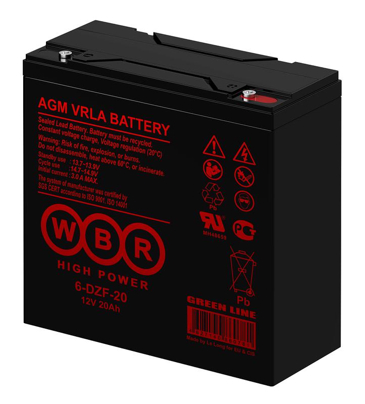 Аккумулятор тяговый 12В 20А.ч WBR 6-DZF-20 WBR