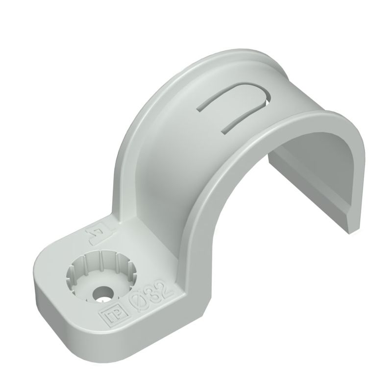 Крепеж-скоба односторонняя d32мм для прямого монтажа атмосф. пластик. сер. (уп.5шт) Промрукав PR13.0400