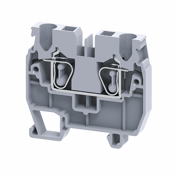Мини-клемма проходная пружинная OptiClip CXM-2.5-I-24A-(0.2-2.5) сер. КЭАЗ 331821