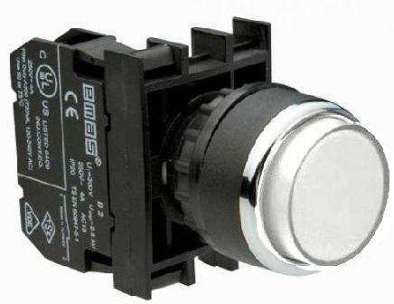 Кнопка выступающая (1НО) бел. EMAS B100HB