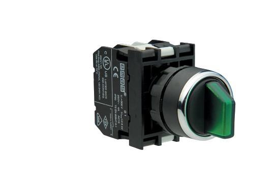 Переключатель с подсветкой неон 2-0-1 с фиксацией (2НО) зел. EMAS B131SL30Y