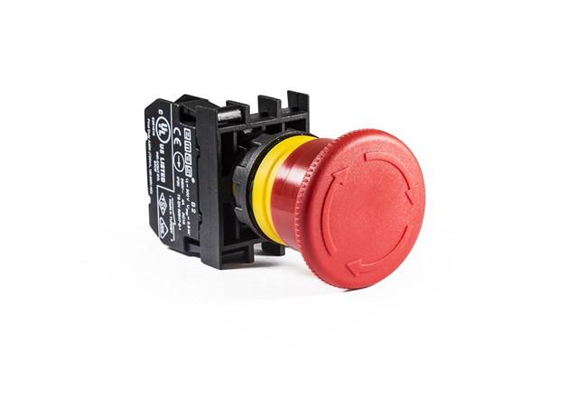 Кнопка аварийная "Грибок" d40мм 1НЗ с фиксацией и возвратом поворотом EMAS B200EG