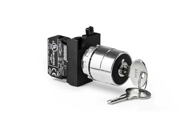 Кнопка с ключом 0-1 с фиксацией ключ выним. в полож. 0 и 1 (1НО) (CM) EMAS CM100AC20