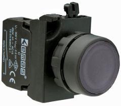 Кнопка нажимная круглая черн. (1НО+1НЗ) EMAS CP102DH