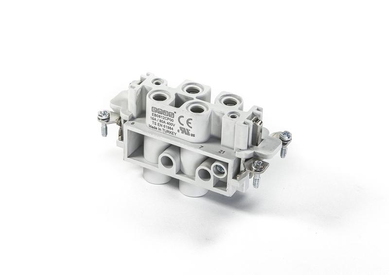 Гнездо 8 полюсов 80А; 4 полюса 16А EMAS EB0812CP00