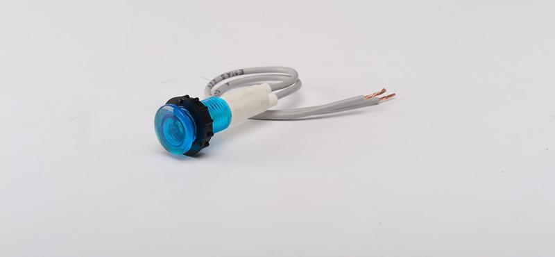 Арматура сигнальная 10мм с силиконовым проводом 12В син. EMAS S100LM1