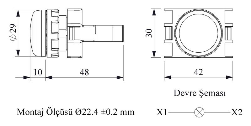 Арматура сигнальная для неоновой лампы (без лампы) бел. EMAS B030XB