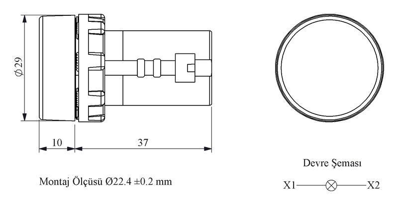 Арматура сигнальная моноблочная 220В бел. EMAS MBSD220B