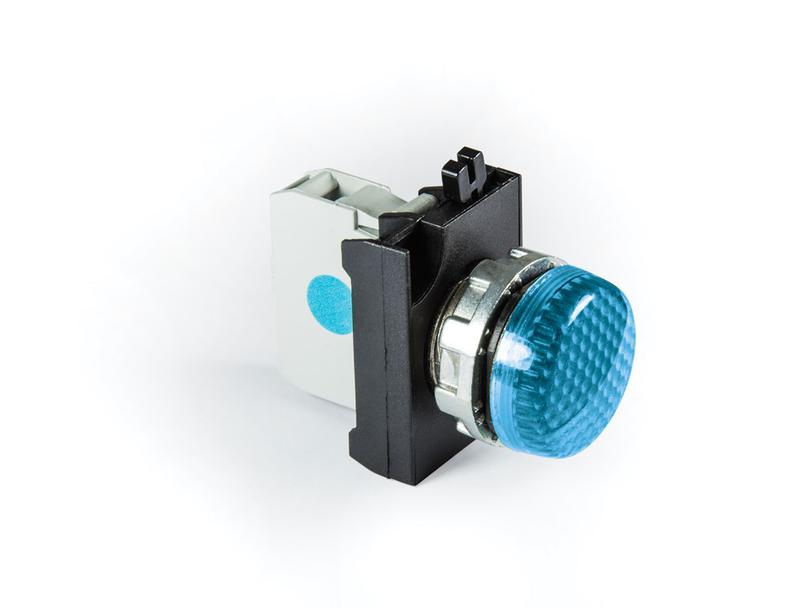 Арматура сигнальная со светодиодом 12-30В перем. и пост. тока син. EMAS CM070XM