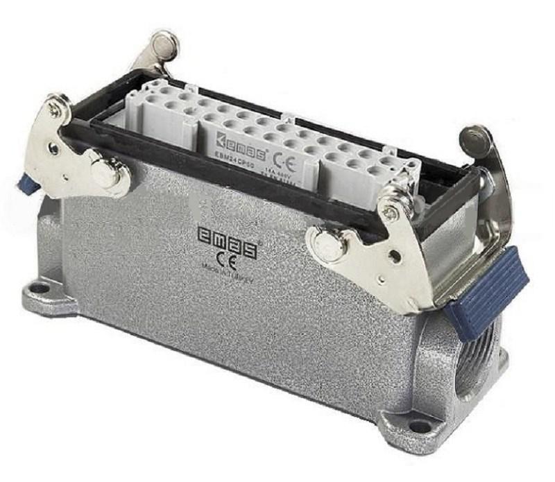 Розетка 4-фиксатора металл 2 ввода для панели 24 полюса 16А EMAS EBM24PD27