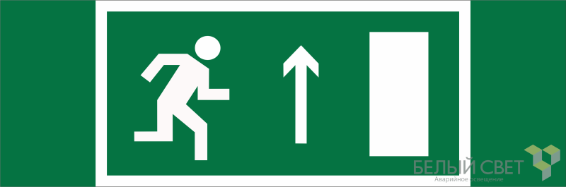 Знак безопасности BL-3511B.E11 "Напр. к эвакуационному выходу прямо (прав.)" Белый свет a27408