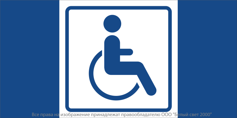 Знак безопасности BL-3517.D01 "Символ доступ. для инвалидов" Белый свет a20093