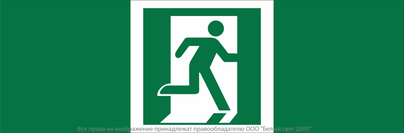 Знак безопасности NPU-3413.E01-02 "Выход здесь (прав.)" Белый свет a19915