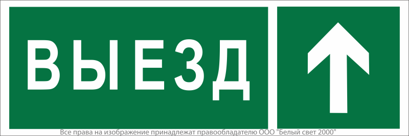 Знак безопасности NPU-3413.N06 "Направление к воротам выезда прямо" Белый свет a19936