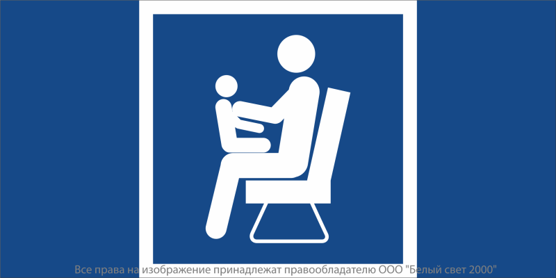 Знак безопасности NPU-7035.D03 "Места для инвалидов пожилых людей людей с детьми" Белый свет a20504
