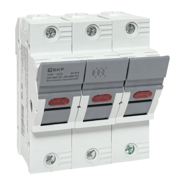 Предохранитель-разъединитель DF 14х51 3п (тип ПВЦ) EKF df143-e